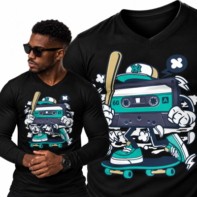 LONGSLEEVE  ANIMOWANY  CASETTE SKATER